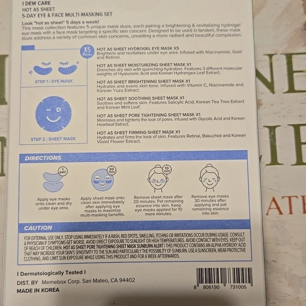I Dew Care Hot As Sheet 5-day Eye & Face Multi-masking Set